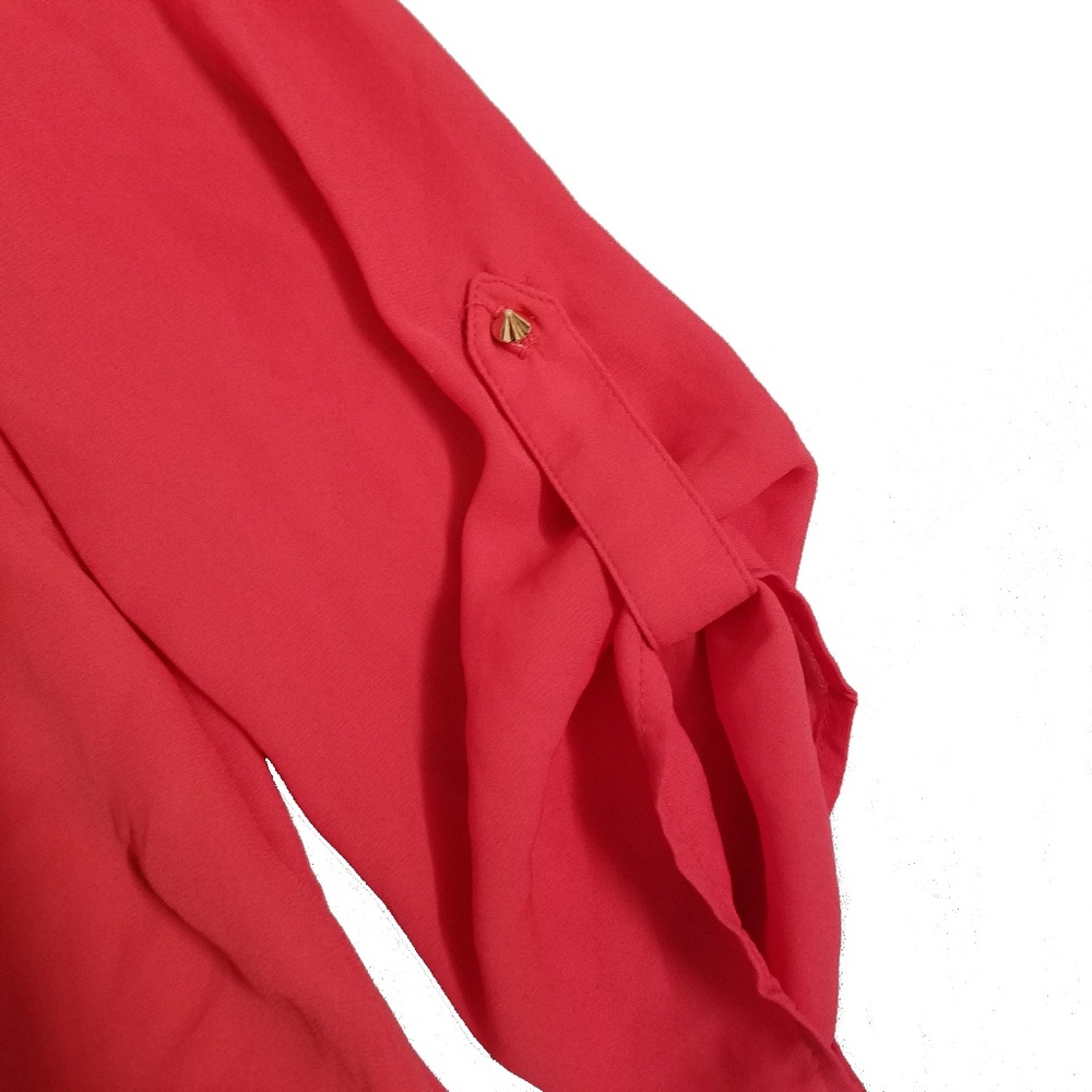 Pink Ruffle Chiffon Blouse - Picture 4 of 5